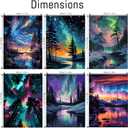 6 Pack Paint by Numbers Kit for Adults-Aurora Adult Paint by Number Kits on Canvas for Beginners,Nature Scenery DIY Acrylic Number Painting Kits for Home Wall Decor Gift 11.8x15.7Inch (Without Frame) (YH01583)