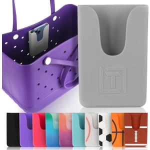 Grey Phone Holder for Bogg Bag and Simple Modern Bag - Made of Silicone and Fits All Phone Sizes