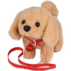 WorWoder Plush Golden Retriever Toy Puppy Electronic Interactive Pet Dog - Walking, Barking, Tail Wagging, Stretching Companion Animal for Kids (Golden Dog)