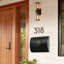 Outdoor Wall Mount Mailbox, 13 x 3.24 x 10.3 inch Black Waterproof Mail Box, Heavy Duty Wall-Mounted Mailboxes for Home, Envelopes, Magazines & Small Packages
