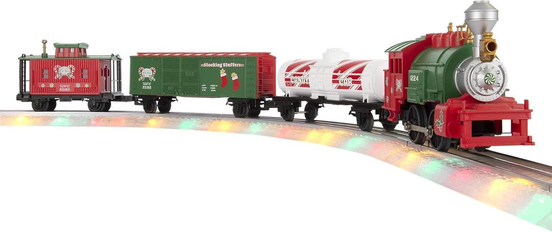 Lionel Junction North Pole Central Electric O Gauge Bluetooth Model Train Set with Remote and Lighted FasTrack