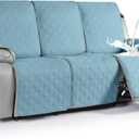 VANSOFY Waterproof Recliner Couch Covers, Sofa Covers 1-Piece Washable Reclining Sofa Cover Non-Slip Furniture Protector with Elastic Straps Pocket for Dogs, Pets(Azuree,3 Seater)