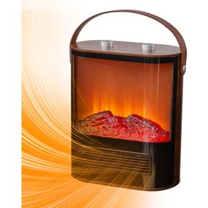 Electric Fireplace Heaters Small Indoor Use Space Heater RealSmart 1500W Electric Portable Heater Full Screen Fireplace View 4 Adjustable Modes Realistic 3D Flame Overheat and Tip Protection