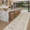 Soalmost Washable 3x18 Hallway Runner Rug Non-Slip Kitchen Entry Rugs Brown