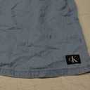 Calvin Klein Girls' Short Sleeve Chambray Denim Shirt Dress (7, Chambray/Square Neck)