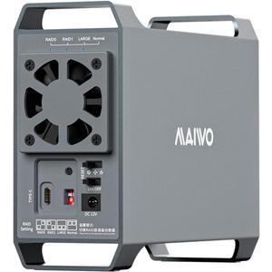 MAIWO Dual Bay RAID Enclosure for 2.5/3.5" SATA Drive with Cooling Fan, USB-C 3.1 SATAEnclosure for 48TB Capacity Expansion, 4 RAIDsMode(1/0/JBOD/NORMAL)