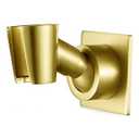 Shower Head Holder Handheld Shower Wand Holder Adjustable Shower Head Bracket Shower Wall Mount Holder, Brushed Brass/Gold Finish, Drill Free Glue Installation, gold
