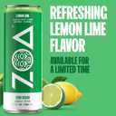 ZOA Energy Sugar Free Energy Drinks With Electrolytes For Hydration, Lemon Lime - 12 Fl Oz (12-Pack) (EXP 10/13/26)