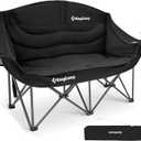 KingCamp Double Camping Chair, Oversized Heavy Duty Loveseat for Adults Portable Folding XL 2 Person Couch Padded Comfortable Two Seat with Cup Holder for Outdoor Lawn Backyard