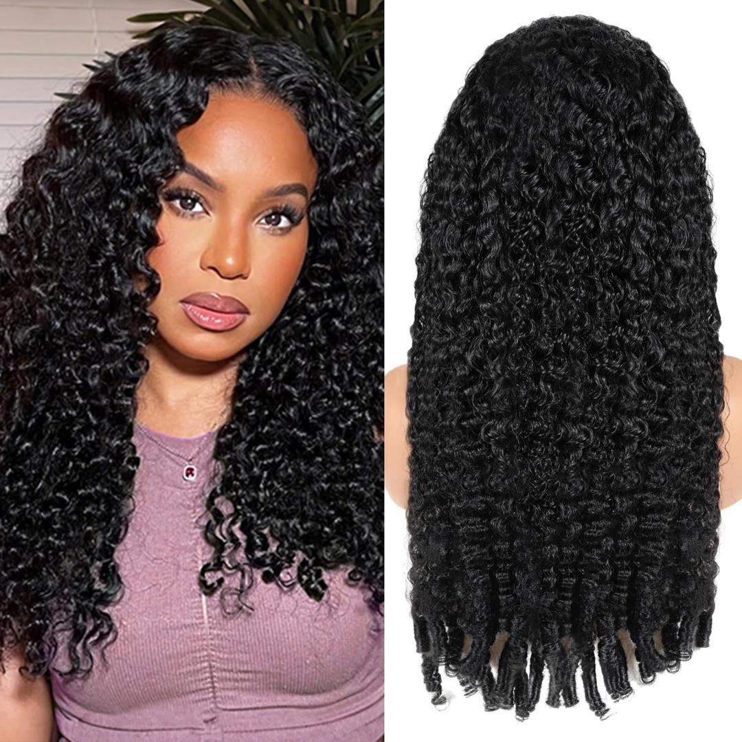 13x6 Burmese Curly Wig Human Hair 250 Density Jet Black Lace Front Wig Pre Plucked Natural Hairline Brazilian Virgin Hair Lace Frontal Wigs For Black Women Daily Wear & Parties 24 Inch