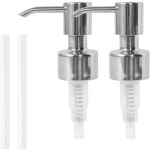 Matte Black Lotion Pump Dispenser, Stainless Steel 304, Set of 2, 11cm Height (Bright Silver)