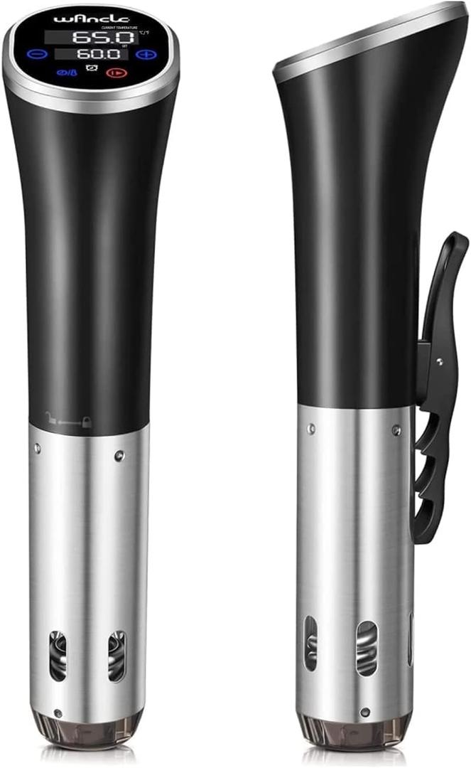 Sous Vide, Wancle Sous Vide Cooker 1100W IPX7 Waterproof Thermal Immersion Circulator With Reservation Function, Easy to store