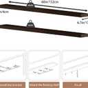 60 inch Long Floating Shelves for Wall,Solid Wood Long Shelves Set of 2,Walnut Rustic Mounted Shelves for Bathroom Bedroom Laundry Room (Walnut, 60 Inch)
