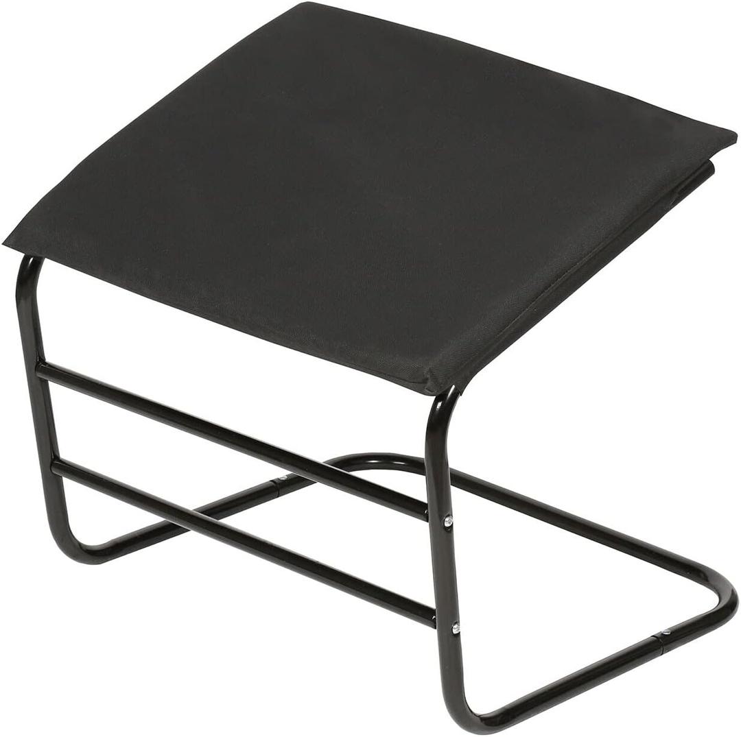 ETNA Ottoman Foot Rest Footstool - Supportive Leg Rest for Chair Sofa Couch - Office Footrest Under Desk Foot Hammock - Black Padded Foot Stool