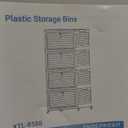 4 Tier Plastic Storage Bins with Lid 24QT, Stackable Storage Containers with Wheels, Folding Storage Boxes, Collapsible Storage Bins, Closet Organizers and Storage for Living Room,Office,Dorm (White)