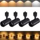 5CCT LED Track Lighting Heads 12W Dimmable, Zoomable Beam15/24/36/45/60,2700K/3000K/3500K/4000K/5000K,Single Circuit H Track Lighting Heads Ceiling Fixtures Art Lighting, Black-4Pack