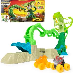 Monster Jam Mini Jams, Cobras Crazy Escape 28 Motorized Playset, 2 Exclusive Die-Cast ThunderROARus and JCB Digatron Monster Trucks, Kids Toys for Boy and Girls Ages 3 and up