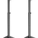 ELIVED Universal Speaker Stands Pair Height Adjustable Max 43.3", Surround Sound Speaker Stands for Bookshelf Speaker Satellite Rear Speakers Up to 11 lbs, Spring-Loaded Plate Extends to 10", YD5028