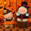 2 Sets Halloween Doll Clothes for 17 cm Doll Cute Pumpkin Demon Costume Outfit Set Fits 6.7 Inch Clothes Accessories for Halloween Holiday Daily Costume
