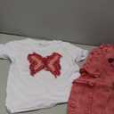 Girls Clothes 2PC Summer Outfits Bow Short Sleeve T-shirts and Elastic Waist Shorts Set Kids Clothes Girls, 7-8T