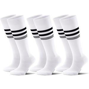 CS CELERSPORT 2/3 Pairs Soccer Softball Socks for Youth Kids, Men and Women Multi-sport Socks (XX-Small, White(3 Pack))