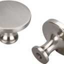 homdiy 10 Pack Brushed Nickel Cabinet Knobs, Solid Round Drawer Knobs, Modern Kitchen Cabinet Hardware for Bedroom Dresser, Cupboard, Drawers