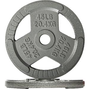 Fitvids 2 Inch Olympic Barbell Weight Plates, 2.5 LB to 45 LB Plates for Home Gym Strength Training, Triple-handle Design