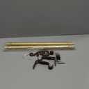 OLV Gold Curtain Rods for Windows 66 to 120 Inch, 1 Inch Modern Easy Install Adjustable Window Treatment Rods with End Cap Design, Heavy Duty Single Decorative Drapery Pole for Living Room, Bedroom