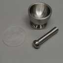 Bekith Mortar and Pestle Sets 18/8 Brushed Stainless Steel Spice Grinder Pill Crusher Molcajete Herb Bowl