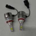 2 PCS H8/H11/H9 Car LED Light, 3000K 3800LM Super Bright Auto Headlight Bulb, Waterproof Car C6 LED Fog Light High and Low Beam Bulb Replacement, Plug & Play Bulb Lighting Car Accessories
