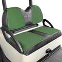 Golf Cart Seat Covers for Club Car Precedent Front Seat Covers Thicken Breathable Mesh Patchwork Vinyl Leather Fit Ordinary Cushion Seat Cover No Nail Gun Easy to Install Black & Green