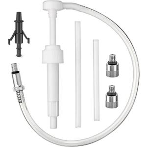 Upgrade Lower Unit Oil Pump Fluid Pump for Gallon Bottles and Wide Mouth Quart Bottles Includes 3/8 Inch Metal Swivel 8mm and 10mm Adapters Fit Most Marine Boat Outboard Motors