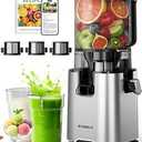 ECOSELF Juicer Machines with 3 Filters (For Juice/Sorbet/Nut Milk), Slow Masticating Juicer With 6.0" Wide Mouth Hopper for Vegetables & Fruits, Self Feeding, Juicer for Family Party, With Pusher