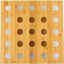 TableCraft 12815 Square Bamboo Cone Holder Display, Durable Square Cone Holder for Appetizers & Desserts, Holds 25 Cones, Natural Bamboo Finish, Catering & Buffet Service