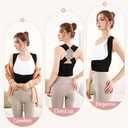 4 x Back Brace Posture Corrector for Women and Men Shoulder Straightener Hunchback Adjustable Support Upper Comfy Correction Back Pain Relief Scoliosis Lumbar Spine Upgraded (Black, Large)