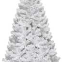 GOFLAME 5FT Artificial White Christmas Tree Home Holiday Dcor, Metal Stand PVC Material 350 Branches Indoor Decoration, Easy Assembly