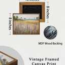 KISSFOX Vintage Framed Wall Art Decor Countryside Landscape Pictures Wall Decor Rustic Wildflower Paintings Scenery Canvas Art Prints Modern Farmhouse Artwork For Bedroom Kitchen Living Room (8x10 in, Lavender)