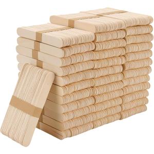 1800 Pcs Wooden Craft Sticks, 6 Inch Jumbo Wood Ice Pop Sticks for Waxing, Stirring, Plant Labels, Ice Cream, Craft Project