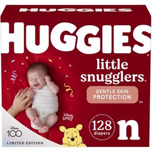 Huggies Newborn Diapers, Little Snugglers Baby Diapers, Size Newborn (up to 10 lbs), 128 Count Huggies Newborn Diapers, Little Snugglers Baby Diapers, Size Newborn (up to 10 lbs), 128 Count
