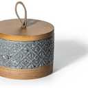 Small Ceramic Jar with Lid, Coffee Container Kitchen Food Storage Jars for Sugar Tea Bag, Stackable Decorative Spice Jars for Countertop Coffee Bar Accessories- Gray & 5 fl.oz