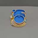 Gerrii Hermit Crab Water Bowl with Climbing Ramp, 2 Compartments Resin Hermit Crab Water Bathing Pool Accessories Food Dish Seashell Reptile Climbing Habitat Platform for Lizard Frog Gecko