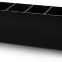 Jetec Acrylic Pen Holder 6 Compartments Makeup Brush Stationery Organizer Pencil Holder for Desk Accessories, Cosmetic Brushes, Dorm, Home, Bathroom, Kitchen, Office Supplies(Black)