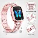 SUPOIX Compatible with Apple Watch Band S11 S10 46mm + Case, Women Jewelry Bling Diamond Metal Strap & 2P Cover Cases for iWatch Series 11/10(Rose Pink,46mm)