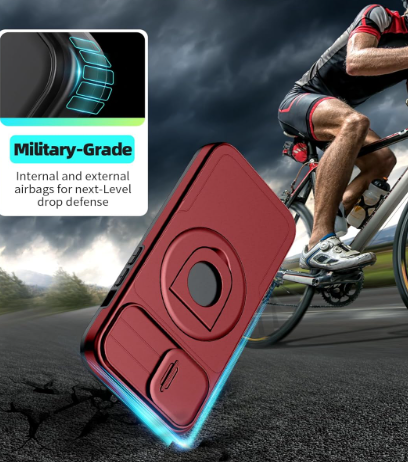 Samsung Galaxy S21 Ultra Case Magnetic Compatible with MagSafe Wireless Charging,with 2 Screen Protectors,Built-in Kickstand Ring+Camera Cover Anti-Scratch Shockproof Heavy Duty Protection, Red