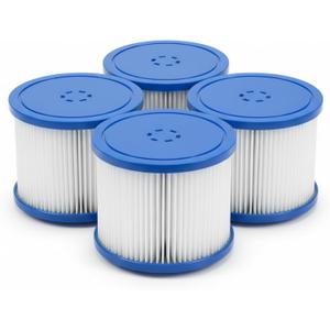 Spa Filter Cartridges, 4-Pack Replacement for Hot Tubs & Spas, Cylindrical, Universal Fit
