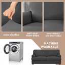 molasofa T Cushion Loveseat Slipcover with 2 Individual T Cushion Shape Seat Covers for Home Dcor, 3 Pieces Stretchable, Washable, Non-Pilling, Non-Slip Loveseat Covers (Loveseat,Dark Gray)