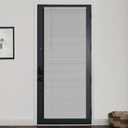 LazBlinds 1" Vinyl Mini Blinds for Doors, Cordless French Door Blinds for Privacy, Light Filtering Privacy Horizontal Shades for Front Door Patio Sidelight Glass Door, 28" W x 72" H, Grey