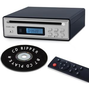 Portable Bluetooth CD Player for Home CD Ripper Hi-Fi Audio CD Player Desktop CD Players Optical and AUX Output，Lossless Sound Quality