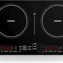 Nuwave PIC Double Portable Induction Cooktop, 900W/1500W/1800W Options, Two 8” Heating Zones, 106 Precise Temperatures from 50°F–575°F in 5°F Increments, Shatter-Resistant Ceramic Glass