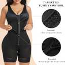 YIANNA Overbust Fajas Colombianas Shapewear for Women Tummy Control Body Shaper Girdles Post Surgery Compression Garment (Black, M)